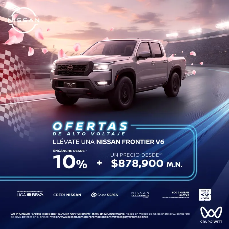 Nissan Frontier V6: 10% enganche + precio desde $878,900 M.N.