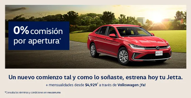 Volkswagen Jetta: 0% comisión por apertura