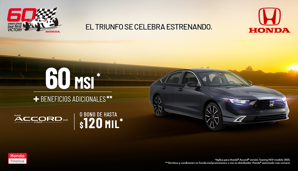 Honda Accord Hybrid: 60 MSI + bono de hasta $120 MIL