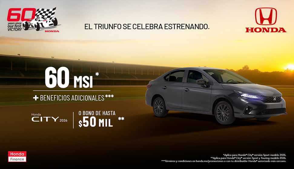 Honda City: 60 MSI o bono flexible de hasta $50,000