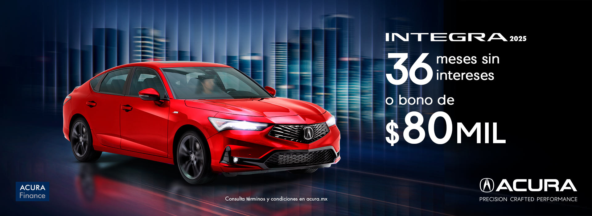 Acura Integra: 36 meses sin intereses o bono de $80 mil